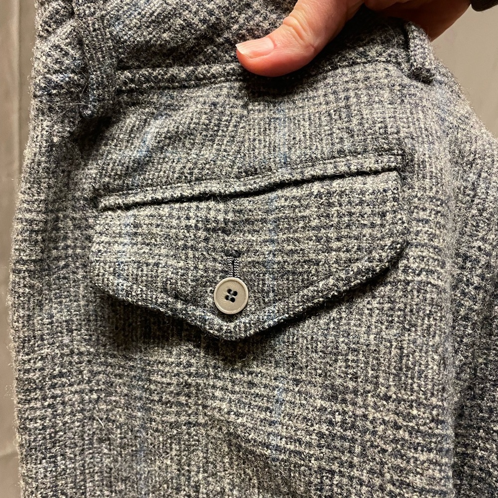 DKNY Women's Gray and Blue Wool Trousers - Picture 4 of 8